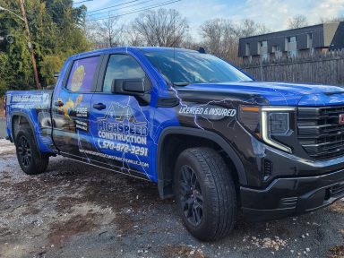 Vinyl vehicle wraps in Harrisburg PA on a commercial truck.